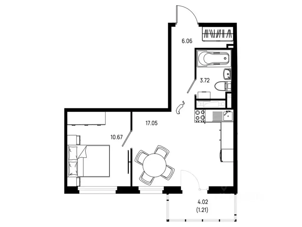 1-к кв. Ленинградская область, Всеволожский район, Свердловское ... - Фото 1