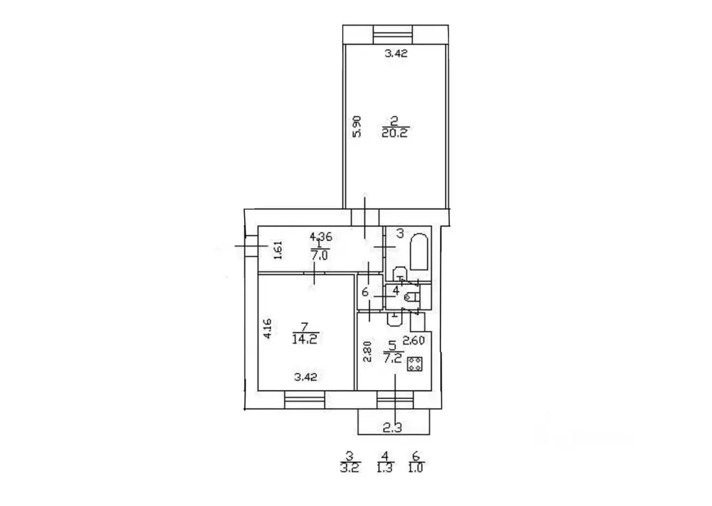 2-к кв. Санкт-Петербург Тверская ул., 3/1 (54.1 м) - Фото 1