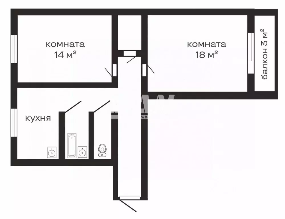 2-к кв. Челябинская область, Челябинск ул. Румянцева, 33 (54.1 м) - Фото 2