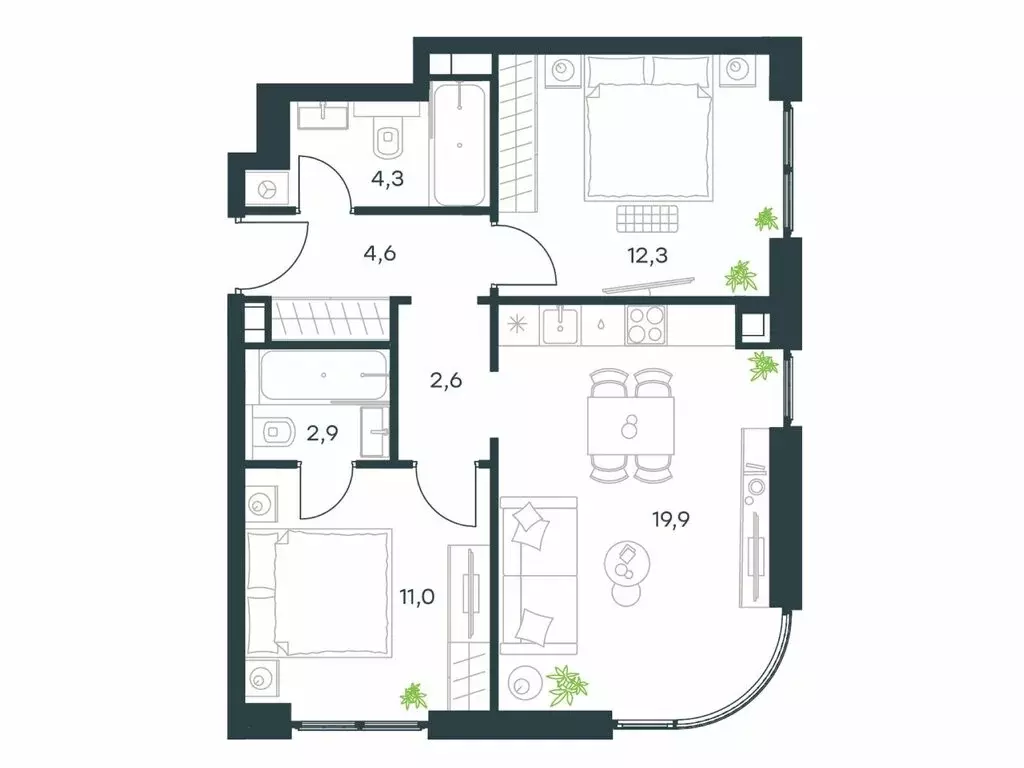 2-комнатная квартира: Москва, Дубининская улица, 59Б (58 м) - Фото 0