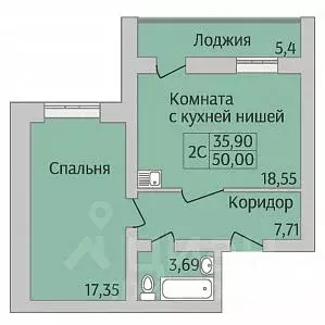 2-к кв. Новосибирская область, Новосибирск ул. Юности, 7 (50.0 м) - Фото 0