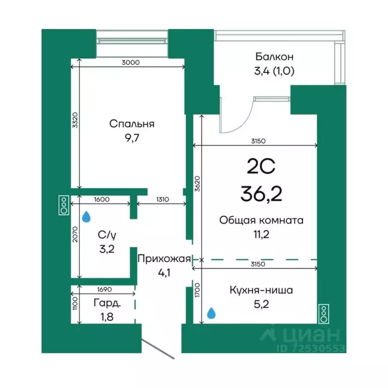 2-к кв. Алтайский край, Барнаул Просторная ул., 390к2 (36.2 м) - Фото 0