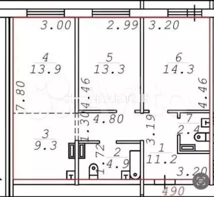 3-к. квартира, 70 м, 13/17 эт. - Фото 0