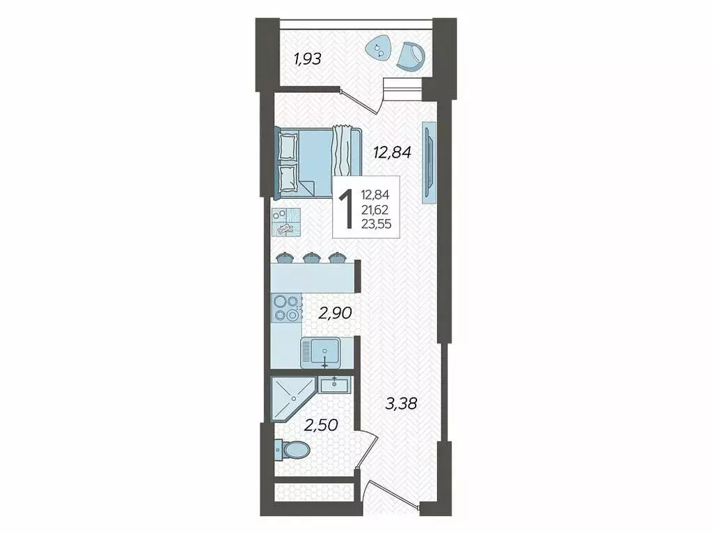 Квартира-студия: Сочи, микрорайон Бытха, Ясногорская улица, 16/2к11 ... - Фото 1
