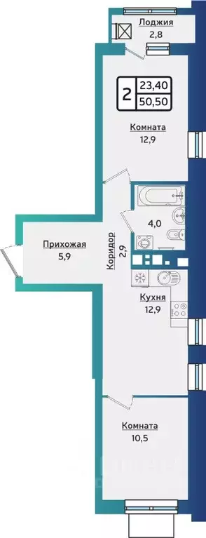 2-к кв. Удмуртия, Ижевск Аэропорт жилрайон, Артнова жилой комплекс ... - Фото 1