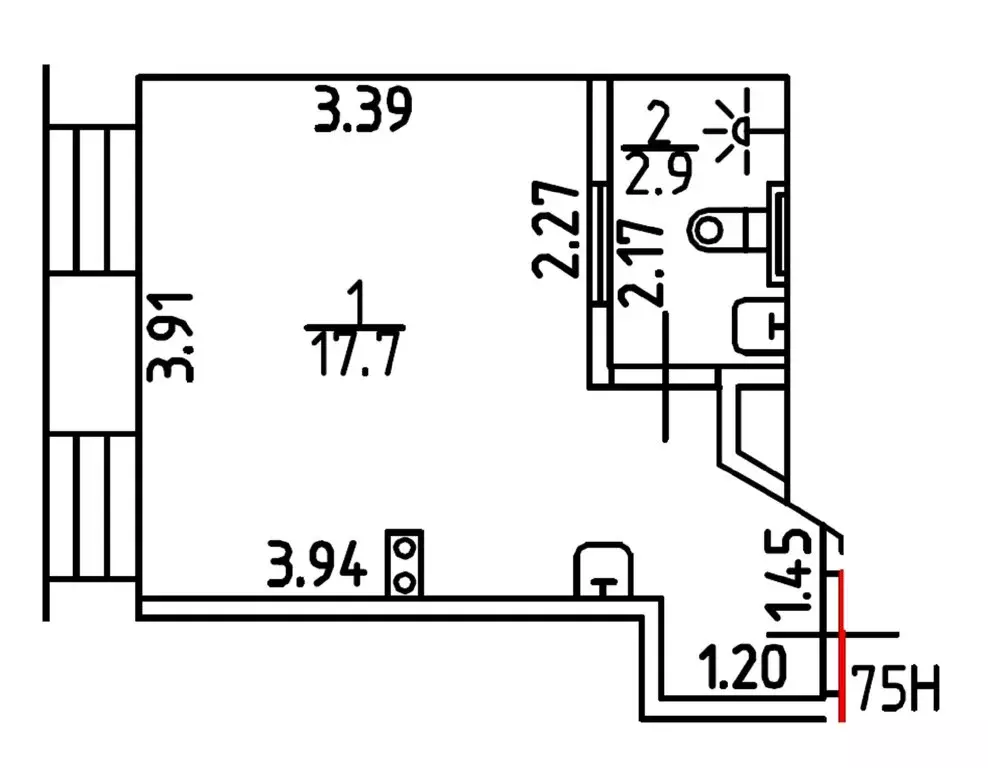 Квартира-студия: Санкт-Петербург, набережная Обводного канала, 169 (20 ... - Фото 1