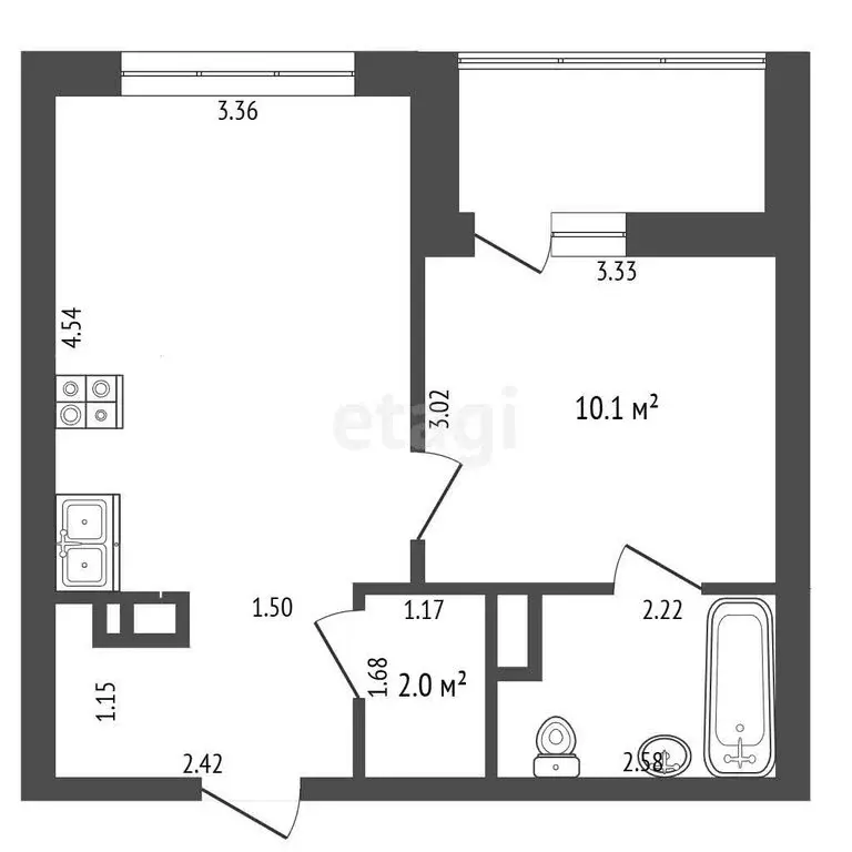 1-комнатная квартира: Тюмень, микрорайон Зарека, улица Лермонтова, 8А ... - Фото 1
