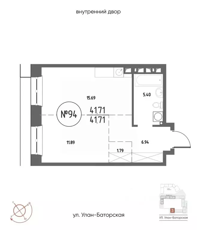 1-к кв. Иркутская область, Иркутск Макс жилой комплекс (41.71 м) - Фото 1
