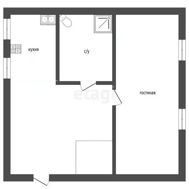 1-к кв. Челябинская область, Троицк Октябрьская ул., 83 (27.6 м) - Фото 2