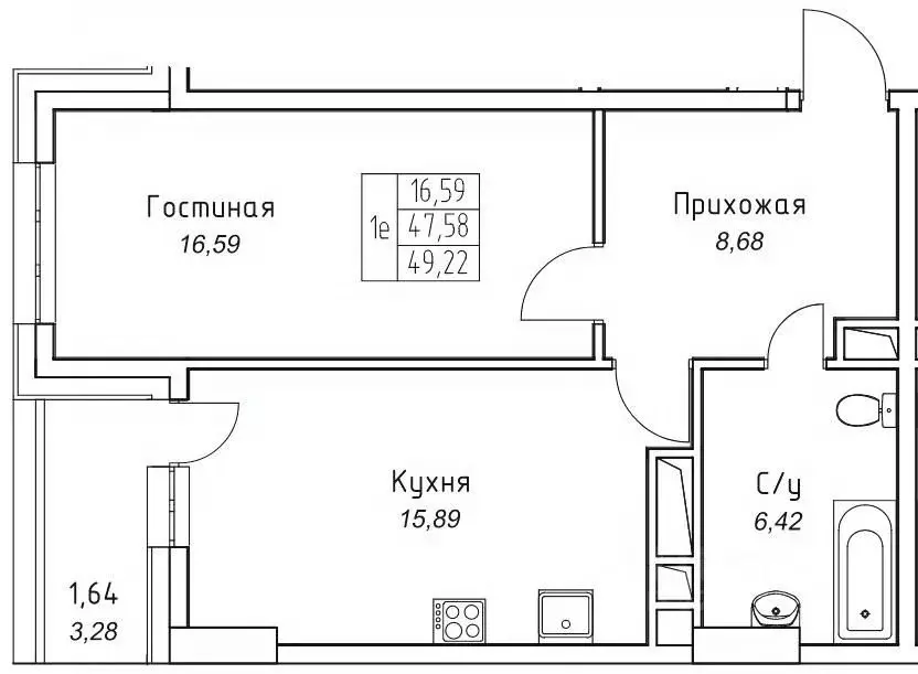 1-к кв. Саха (Якутия), Якутск 11-й кв-л,  (49.22 м) - Фото 1