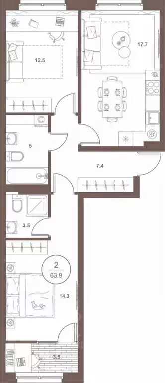 2-к кв. Пензенская область, Пенза Арбеково жилрайон, Дальнее Арбеково ... - Фото 2