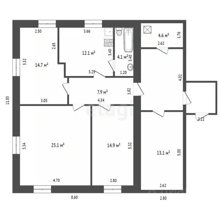 Дом в Мордовия, с. Старое Шайгово ул. Комарова, 8 (79 м) - Фото 1