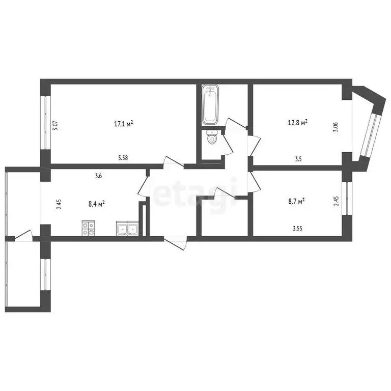 3-комнатная квартира: Петропавловск-Камчатский, Звёздная улица, 1 ... - Фото 1