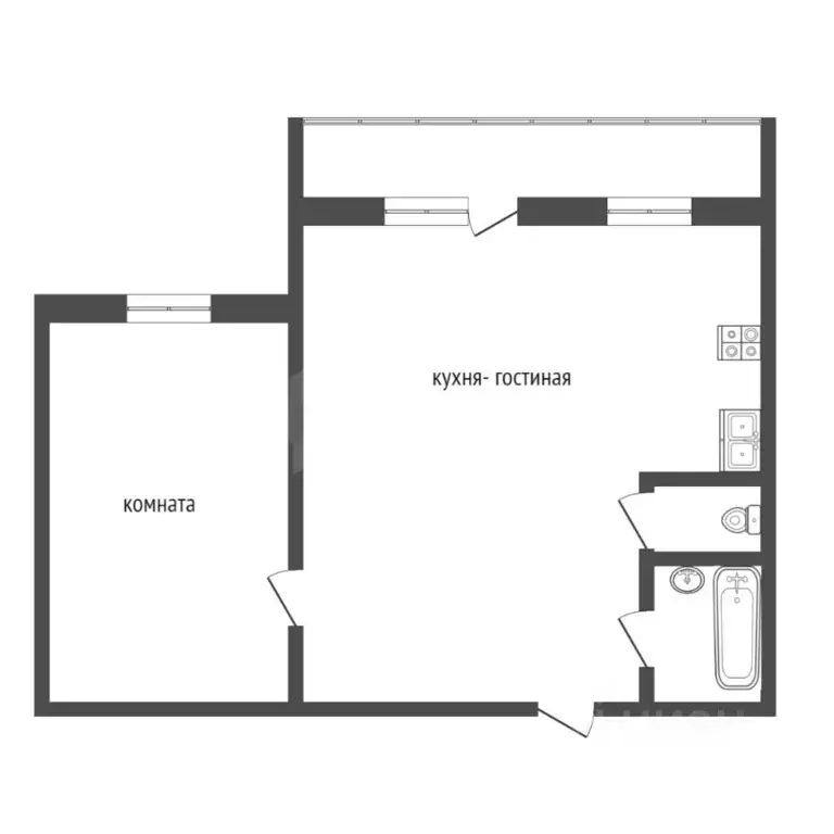 1-к кв. Тюменская область, Тюмень Транспортная ул., 119 (47.1 м) - Фото 2