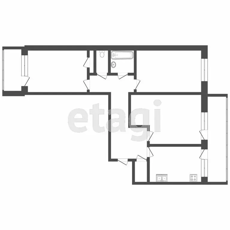 3-комнатная квартира: Тюмень, улица Монтажников, 16 (65 м) - Фото 1