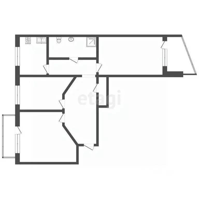 3-к кв. Коми, Усинск Молодежная ул., 4 (66.8 м) - Фото 1