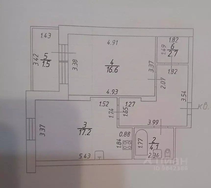 1-к кв. Татарстан, Казань ул. Восход, 16 (52.0 м) - Фото 2