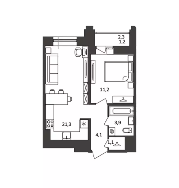 Продаётся 1-к квартира, 42.8 м - Фото 0