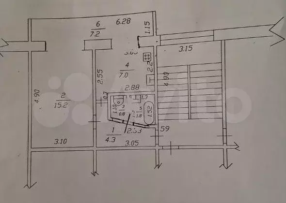 2-к. квартира, 51 м, 1/5 эт. - Фото 0