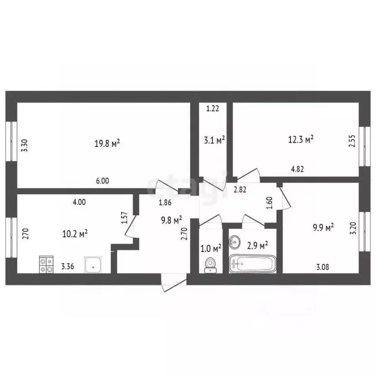 3-к кв. Ямало-Ненецкий АО, Новый Уренгой Надымская ул., 7 (67.5 м) - Фото 1