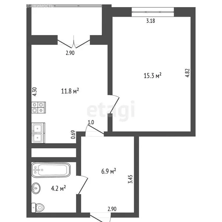 1-комнатная квартира: Омск, улица Красный Путь, 137/1 (38.2 м) - Фото 1