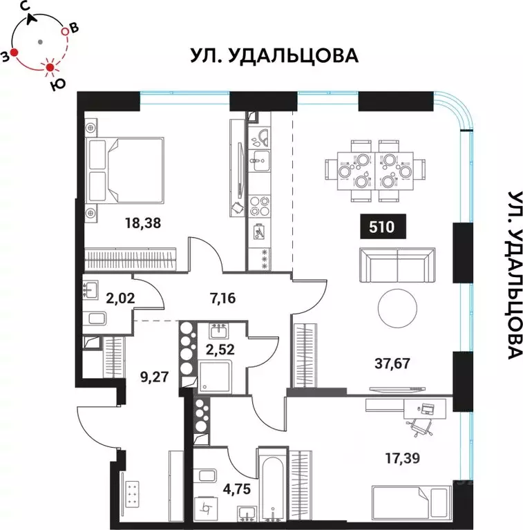 3-к кв. Москва Инноватор жилой комплекс, кБ (99.16 м) - Фото 0