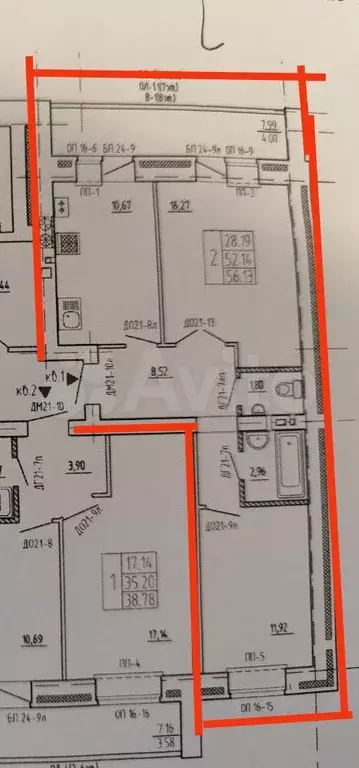 2-к. квартира, 56 м, 4/9 эт. - Фото 0