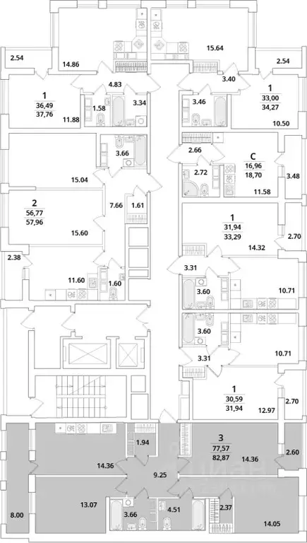 3-к кв. Санкт-Петербург Кубинская ул., 82к3с1 (84.1 м) - Фото 1