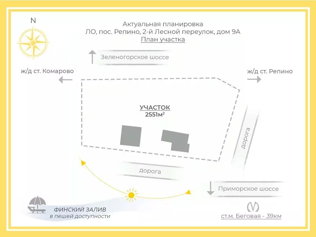 Участок в Санкт-Петербург пос. Репино, пер. 2-й Лесной, 9а (25.5 сот.) - Фото 1