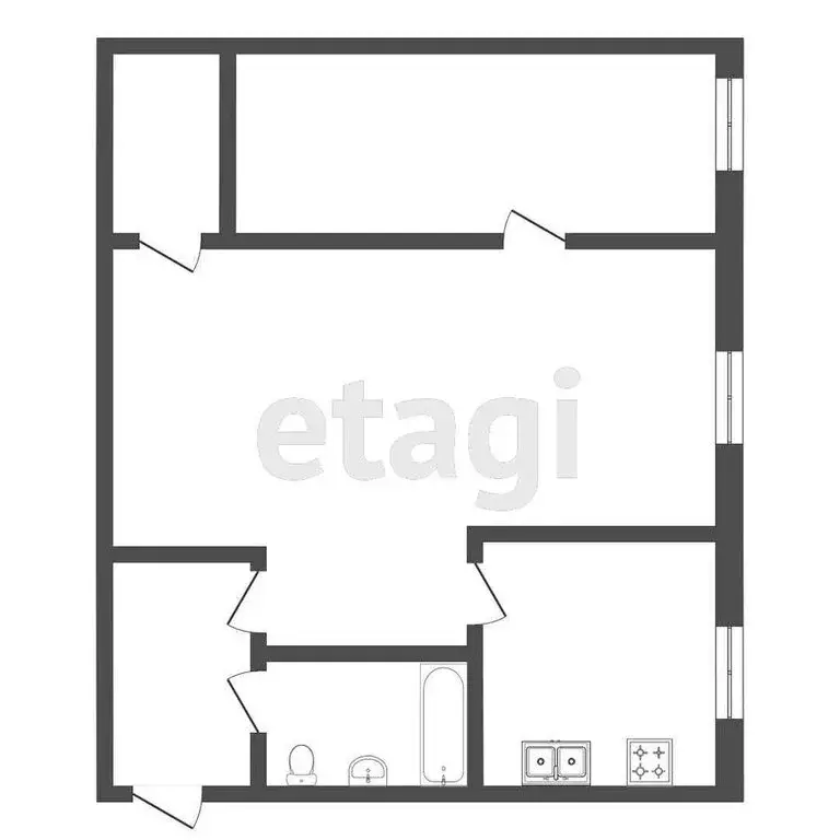 2-комнатная квартира: Тюмень, Минская улица, 15 (45 м) - Фото 1