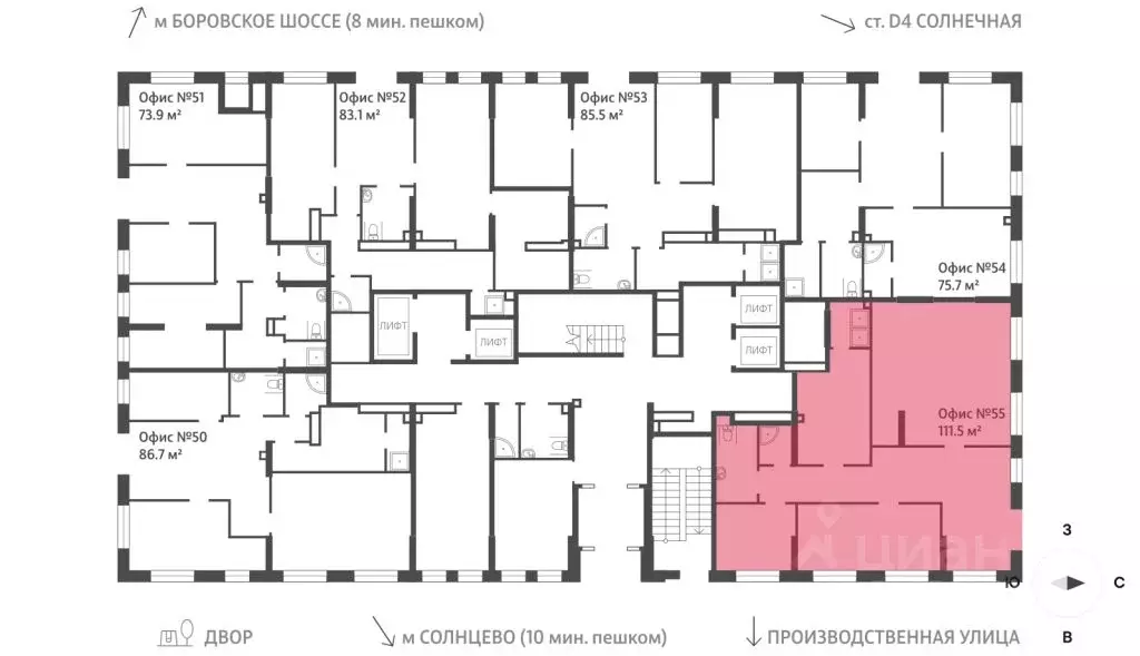 Помещение свободного назначения в Москва 2-й этап тер., Лучи жилой ... - Фото 2