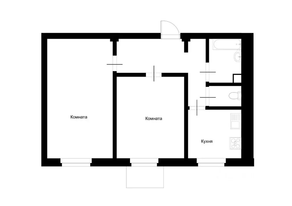 2-к кв. Тульская область, Новомосковск Московская ул., 12 (68.0 м) - Фото 2