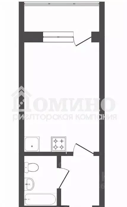 Студия Тюменская область, Тюмень ул. Новоселов, 115 (17.0 м) - Фото 2