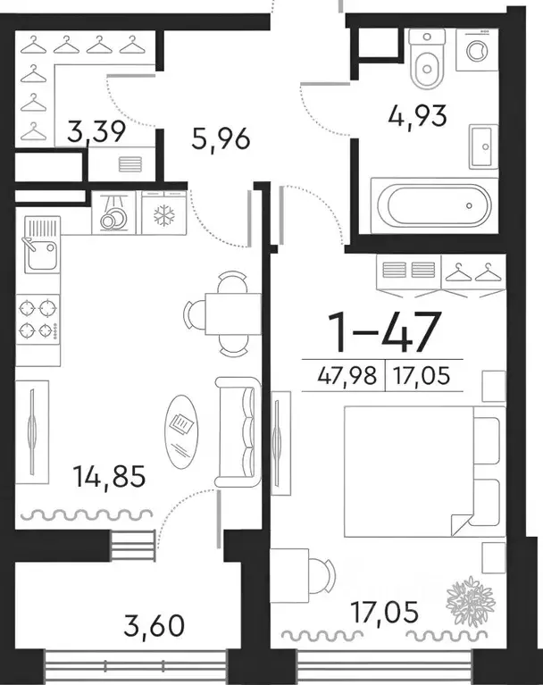 1-к кв. Санкт-Петербург Петровский просп., 22к2 (47.0 м) - Фото 1