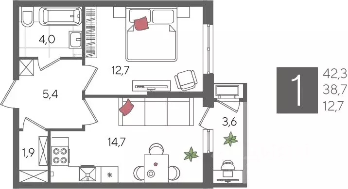 1-к кв. Краснодарский край, Краснодар Черемушки мкр, Рекорд жилой ... - Фото 1