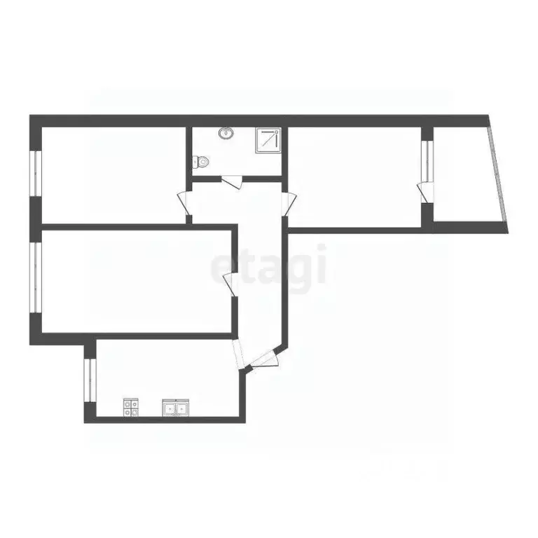 3-к кв. Тюменская область, Тюмень ул. Елизарова, 49 (65.9 м) - Фото 2