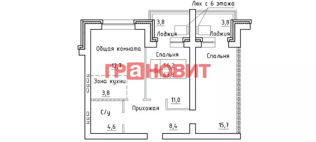 3-комнатная квартира: Элитный, Венская улица, 14 (63.7 м) - Фото 0