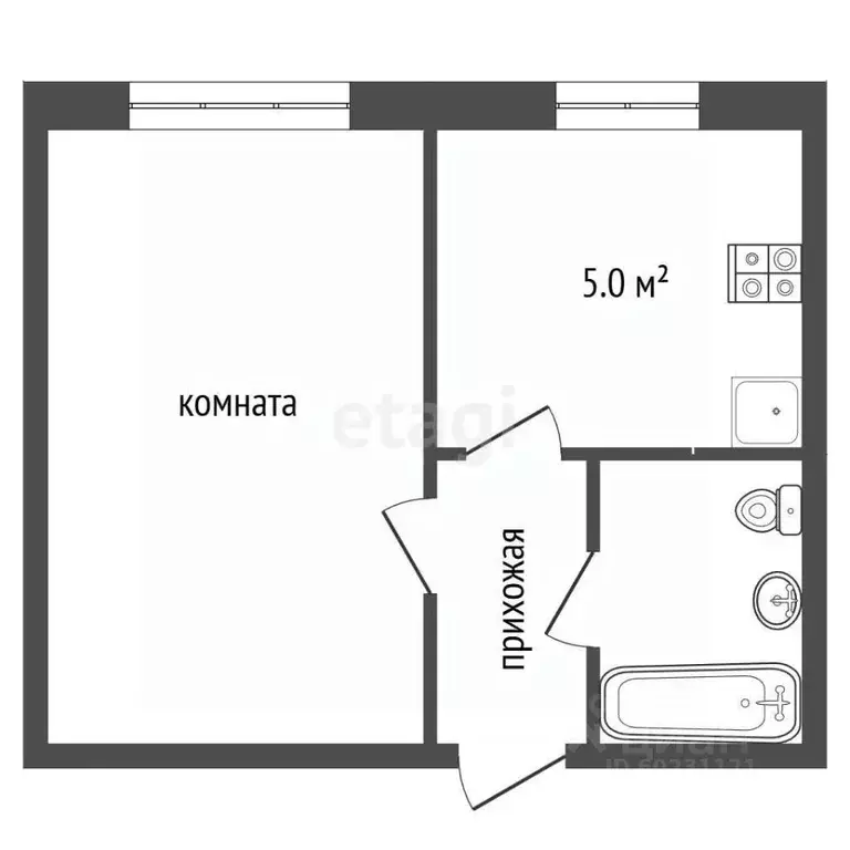 1-к кв. Пермский край, Пермь Вижайская ул., 18 (21.7 м) - Фото 1