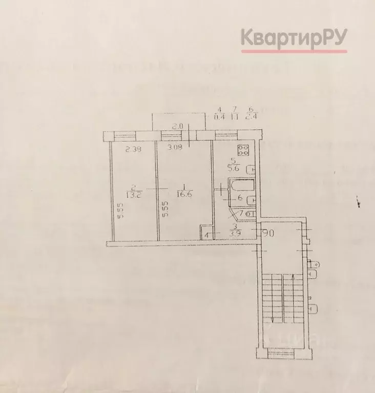 2-к кв. Санкт-Петербург просп. Тореза, 76 (43.2 м) - Фото 2