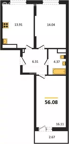 2-комнатная квартира: Екатеринбург, улица Софьи Перовской, 106А (54 м) - Фото 2