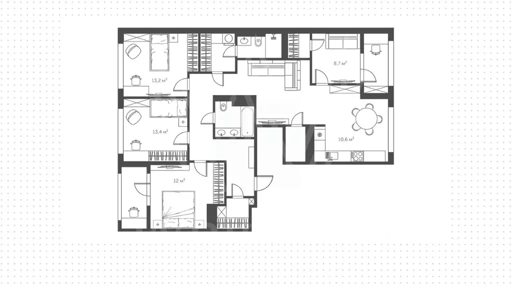 5-к кв. Москва Краснобогатырская ул., 90С2 (122.4 м) - Фото 1