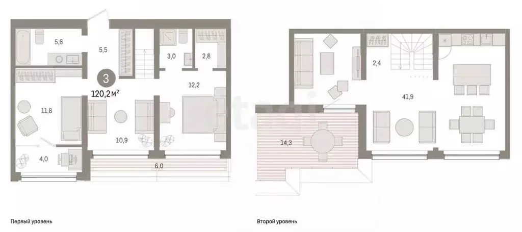 3-к кв. Тюменская область, Тюмень Мысовская ул., 26к1 (120.0 м) - Фото 0