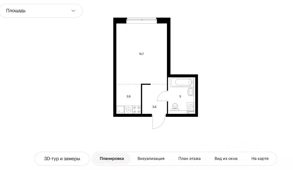 Студия Москва Кронштадтский бул., 9к3 (28.2 м) - Фото 0