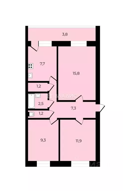3-к кв. Владимирская область, Покров городской округ, пос. Сосновый ... - Фото 2