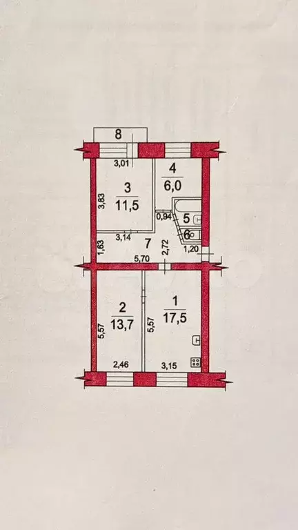 3-к. квартира, 61 м, 5/5 эт. - Фото 0