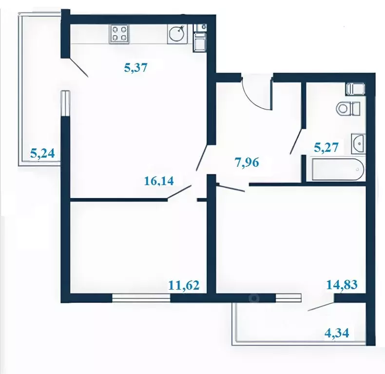 3-к кв. Волгоградская область, Волгоград ул. Клары Цеткин, 1А (64.93 ... - Фото 1