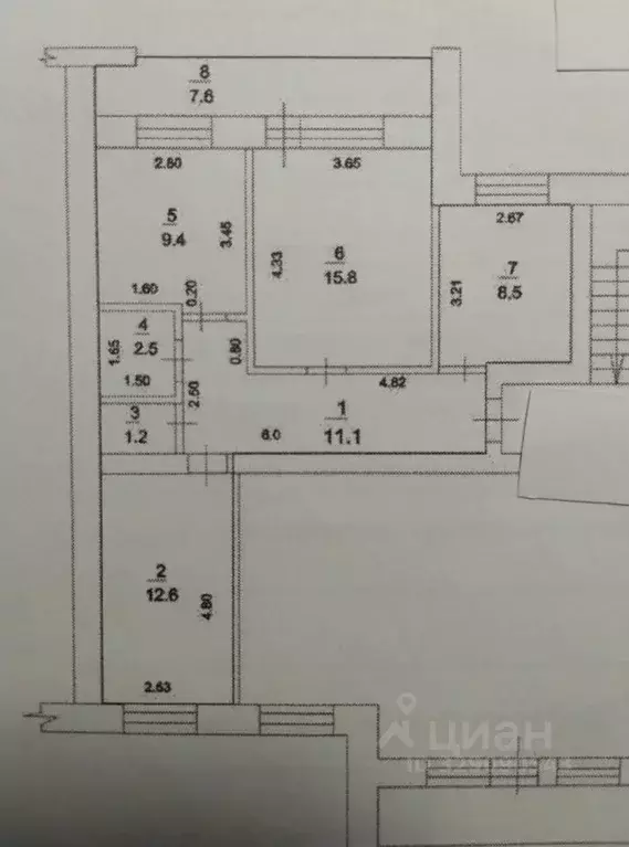 3-к кв. Башкортостан, Стерлитамак Коммунистическая ул., 32 (61.0 м) - Фото 1
