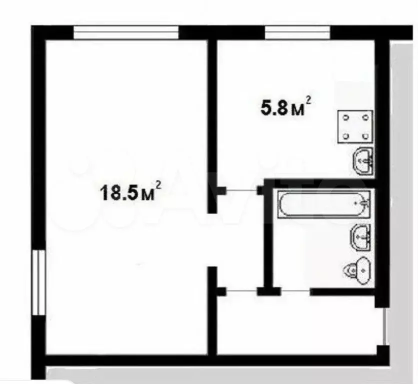 1-к. квартира, 36 м, 4/5 эт. - Фото 0