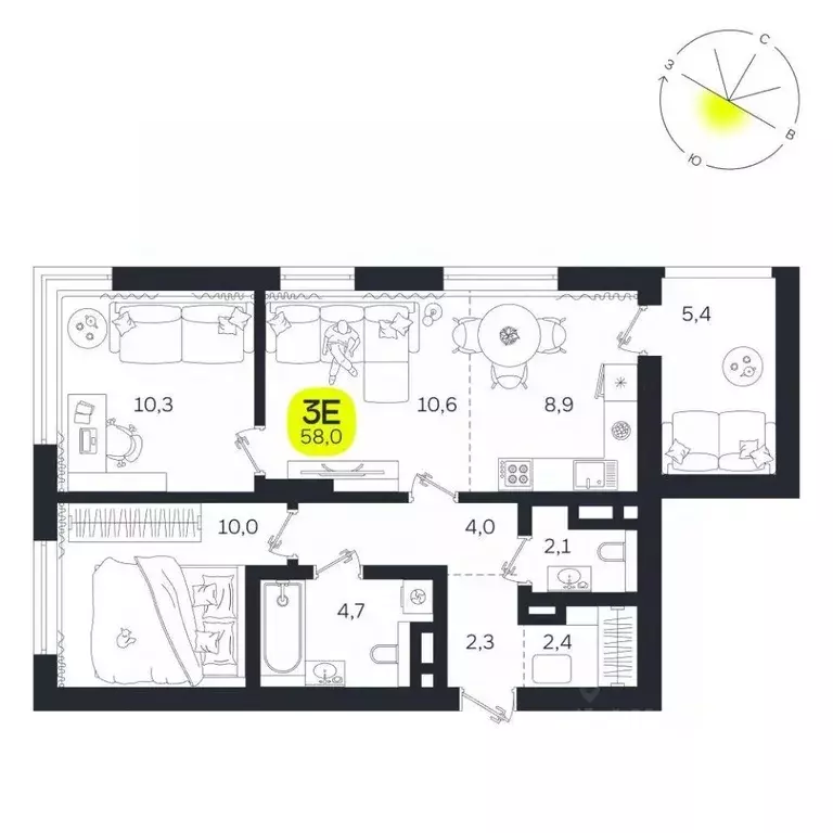 3-к кв. Свердловская область, Екатеринбург Южная Ботаника жилрайон, ... - Фото 1