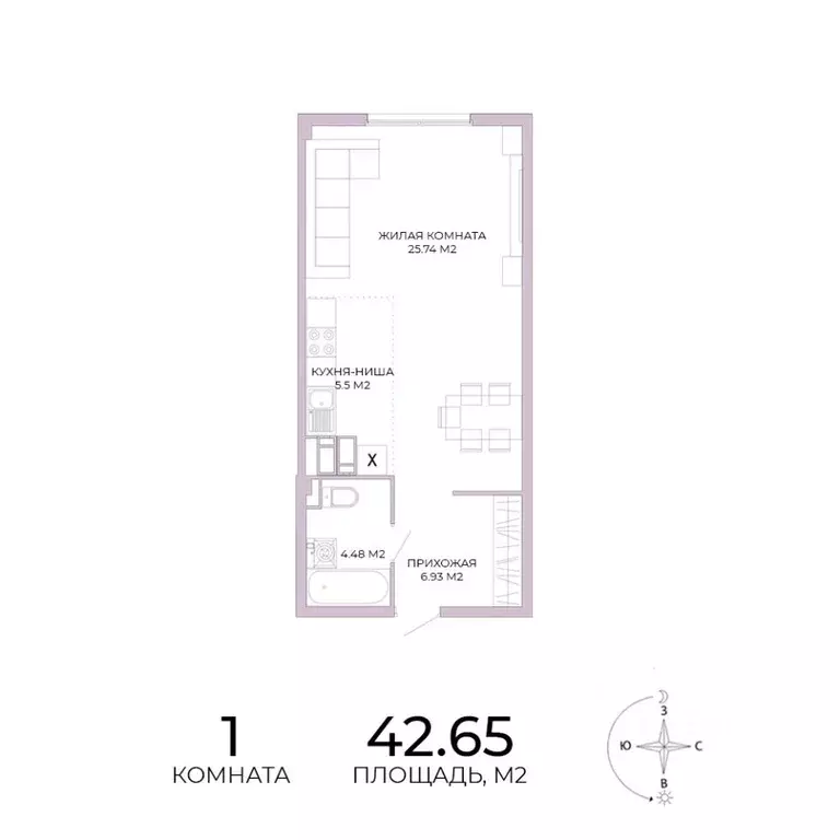 1-к кв. Пензенская область, Пенза Побочинская ул., с18 (42.65 м) - Фото 0